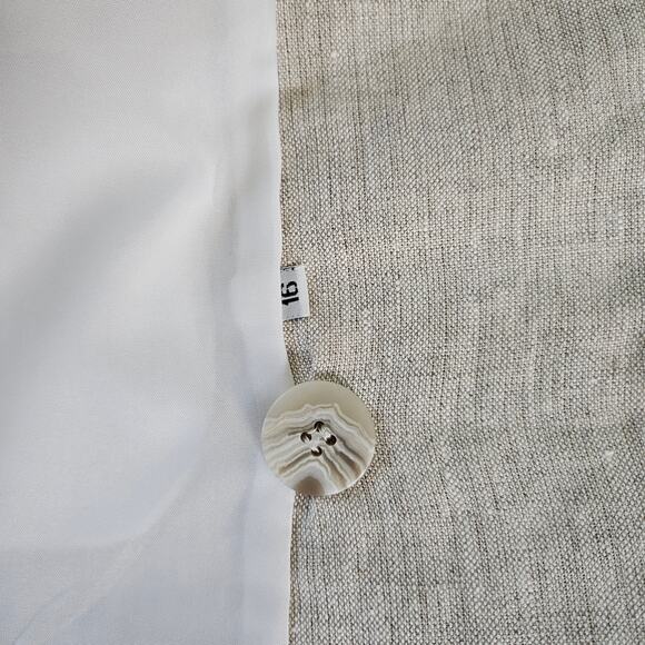 Character Suburbanwear Womens Vintage Tan Linen Blazer Jacket Sz 16 Quiet Luxury - Picture 7 of 15